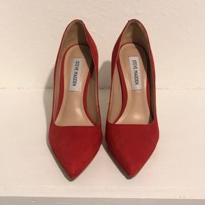 Steve Madden Red Suede Heels